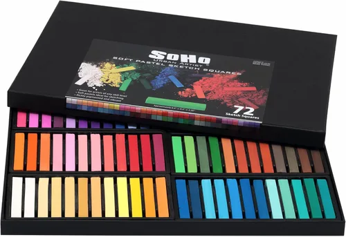 Soho Urban Artist Cuadrados suaves para bocetos pastel – Richamente pigmentados, colores vibrantes pasteles suaves para artistas, estudios de arte