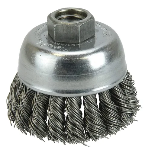 Miniatura 16 de Weiler 13286 Cepillo de alambre de alambre de una hilera de 2-3/4 pulgadas, relleno de acero de 0.020 pulgadas, tuerca UNC de 5/8"-11, fabricado