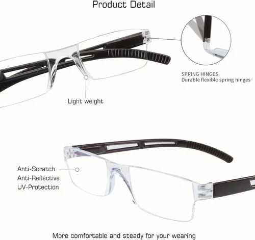 Miniatura 2 de VisionGlobal 8 pares de anteojos de lectura, anteojos con filtro de luz azul, anteojos de lectura para computadora para mujeres y hombres, marco