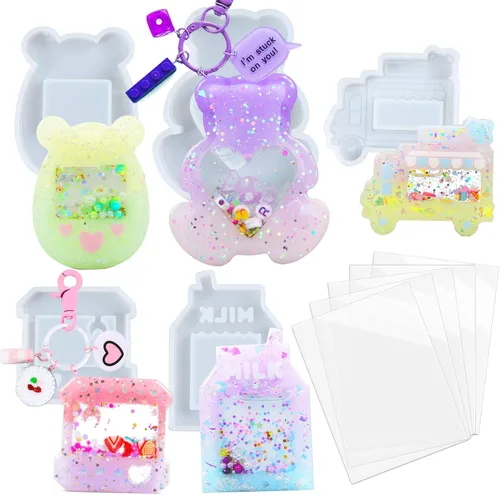 Juego de moldes agitadores de resina, suministros de fundición de joyería epoxi, máquina de garras, camión de postres, consola de juegos, oso,
