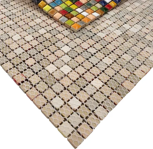 Miniatura 4 de Hominter Muestra de azulejos de 3 x 12 pulgadas: Azulejo de mosaico de cerámica multicolor, Azulejo de porcelana esmaltado cuadrado pequeño