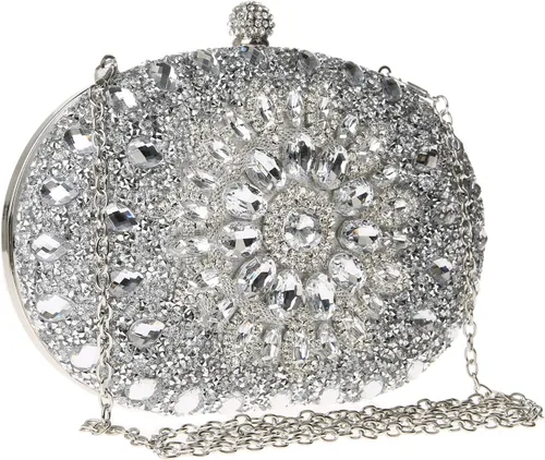 COAIMANEY Bolso de mano con purpurina brillante para mujer, bolso de hombro para boda, fiesta, baile de graduación