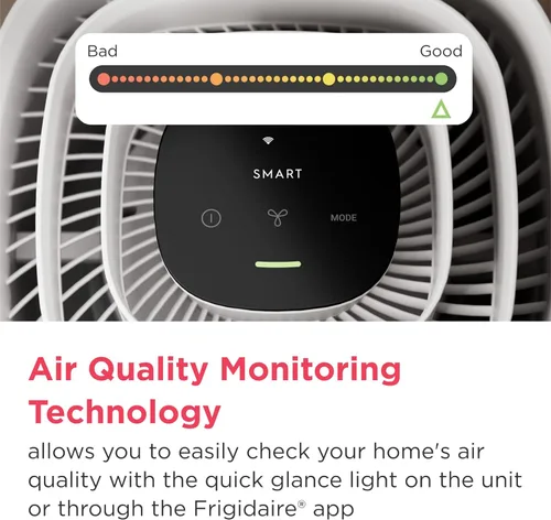 Miniatura 9 de Frigidaire PureA300 XL purificador de aire HEPA con Wi-Fi para habitaciones grandes, cubre hasta 1,685 pies cuadrados, filtración de 3 etapas