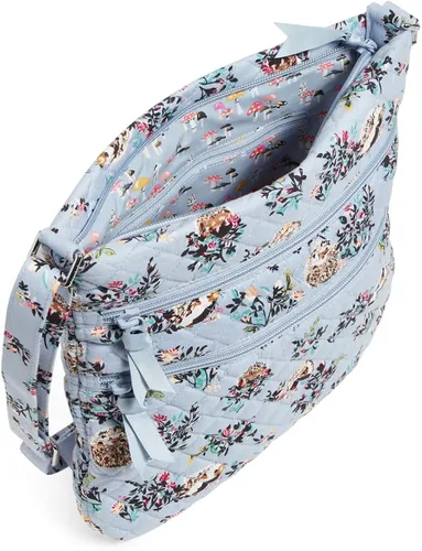 Miniatura 3 de Vera Bradley Bolso bandolera de algodón con triple cremallera para mujer