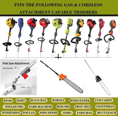 Miniatura 6 de Kerlista Accesorio de sierra de poste de repuesto compatible con Weed Eater Snapper dewalt Craftsman Ryobi John Deere Worx Troy-Bilt y Homelite