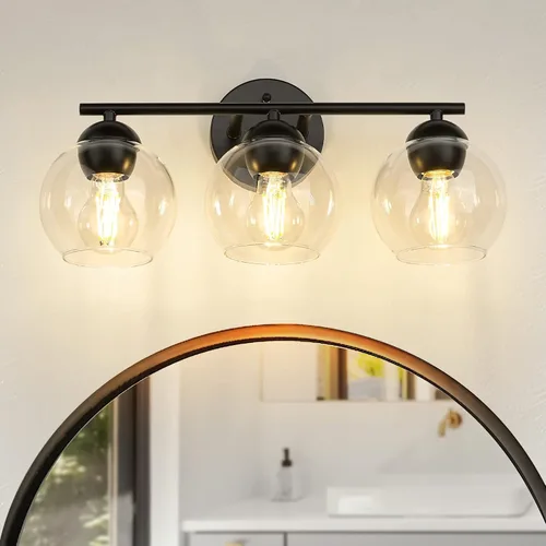 Miniatura 9 de Emak WS114-GD-ML-2PK - Moderno paquete de 2 apliques de pared de globo, luz dorada con pantalla de vidrio de leche para baño, sala de estar, fotos