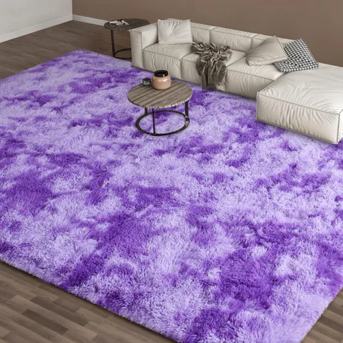 Miniatura 40 de EVOIONOS - Alfombra redonda gris para dormitorio, 5x5 pies; alfombras circulares suaves y esponjosas para sala de estar, alfombras de felpa peludas