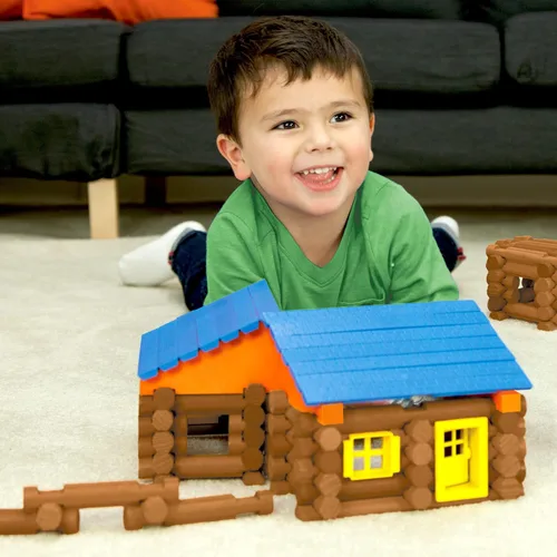 Miniatura 8 de LINCOLN LOGS - Cabaña de Oak Creek - 137 piezas - Troncos de madera real - Edades 3+ - Mejor set de regalo de construcción retro para niños/niñas