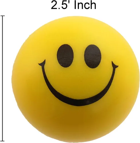 Miniatura 3 de Pelotas antiestrés esponjosas y esponjosas de cara sonriente (paquete de 12 piezas)