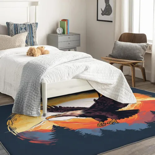 Miniatura 2 de Alfombra de águila calva de 2 x 3 pies, alfombra de águila, alfombra de pájaros para entrada, sala de estar, dormitorio, alfombra de águila calva
