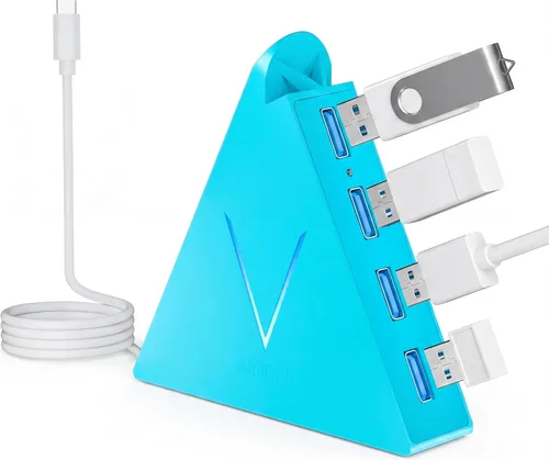 Miniatura 10 de Concentrador USB 3.0, JoyReken Separador USB de 4 Puertos para Laptop, Adaptador de Teclado y Mouse para PS4 Compatible con Xbox, PC, MacBook, Rosa