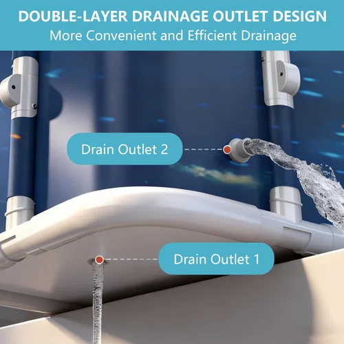 Miniatura 7 de Simcat Bañera plegable portátil grande de 45 pulgadas para adultos, bañera separada de terapia de spa apta para la familia, bañera de hidromasaje