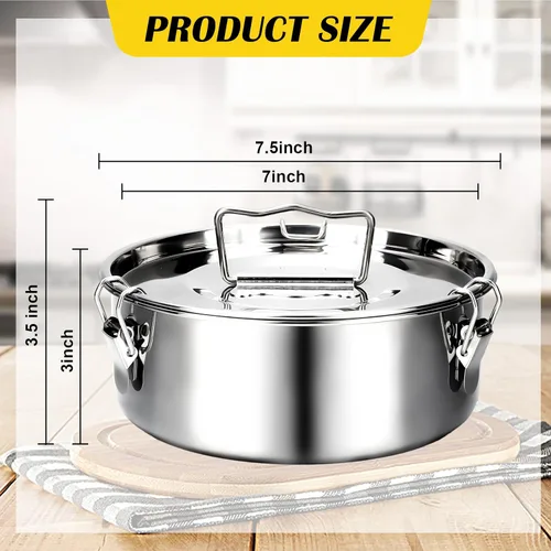 Miniatura 3 de Maxcheck Paquete de 3 moldes de flan con tapa, sartén de acero inoxidable de 1.5 cuartos de galón, compatible con olla de 6 cuartos de galón