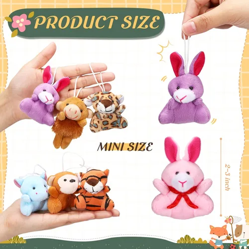 Miniatura 2 de Hungdao 500 piezas de mini animales de peluche, surtido de mini animales a granel, juguetes de animales pequeños, regalos de carnaval, premios
