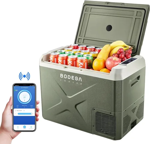 Miniatura 11 de BODEGACOOLER Refrigerador de 12 voltios para automóvil, enfriador eléctrico, congelador portátil con control por aplicación, capacidad de 32 cuartos
