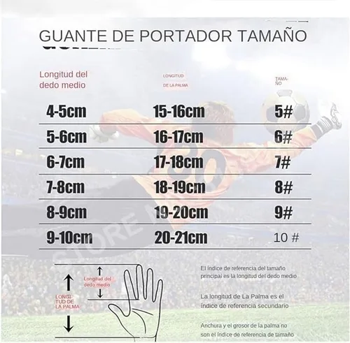 Miniatura 3 de Guantes de portero de fútbol, guantes de entrenamiento de portero, agarre fuerte, antideslizantes y transpirables para adultos y niños