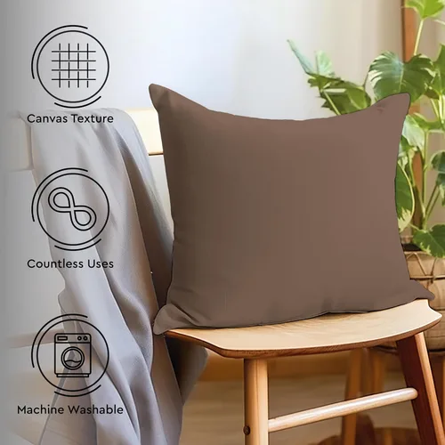 Miniatura 3 de Encasa XO Juego de 2 fundas de almohada de 12 x 12 pulgadas, color beige, sin rellenos, fundas de almohada de algodón para sala de estar, cama