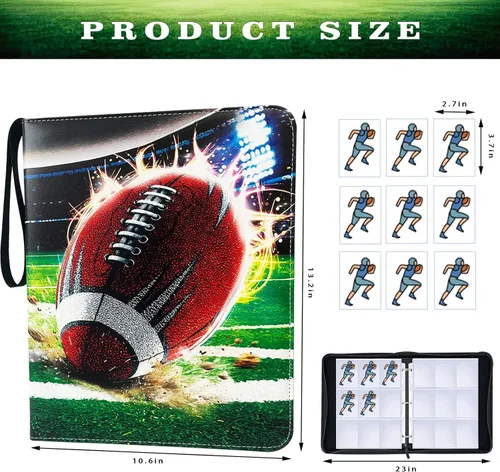 Miniatura 2 de Carpeta de 900 bolsillos para tarjetas de fútbol, álbum para coleccionistas de tarjetas de intercambio, carpeta para tarjetas de intercambio de 9