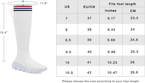Miniatura 2 de Santiro Women Sock Boots Breathable Knit Fashion Shoes