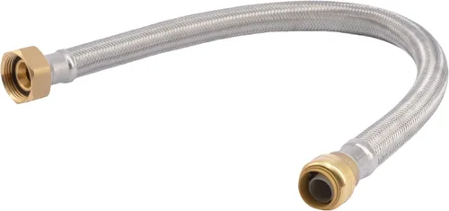 SharkBite Conector flexible trenzado de acero inoxidable de 3/4 pulgadas x 1 pulgada FIP x 24 pulgadas, para conectar accesorios de plomería de