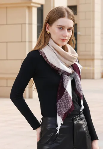 Miniatura 101 de Wander Agio - Bufanda envolvente con diseño a cuadros o triangular para mujer, cálida y larga, de punto, sensación de cachemira, chal