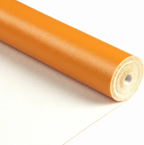 Miniatura 2 de Rollo de piel sintética color naranja de 10 x 53 pulgadas, material de piel sintética suave para hacer manualidades, manualidades, aretes de cuero