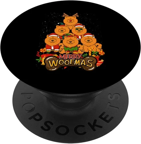 Miniatura 6 de Chow Chow Merry Christmas Tree Lights Dog X-Mas Dogs PopSockets MagSafe PopGrip for iPhone