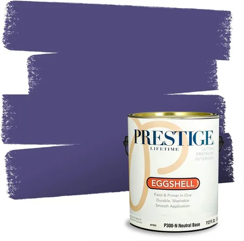 Miniatura 136 de PRESTIGE Pinturas de pintura interior e imprimación en uno, 1 galón, plano, combinación comparable de Sherwin Williams* Kimono Violet*