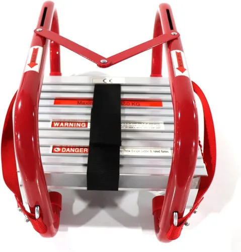 Escalera de escape de incendios, escalera de seguridad portátil de emergencia de 3 niveles para adultos y niños con peldaños antideslizantes y pasos