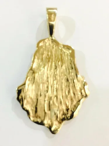 Miniatura 5 de TEX Colgante de pepita de oro amarillo de 14 k, 1.732x1.063 in