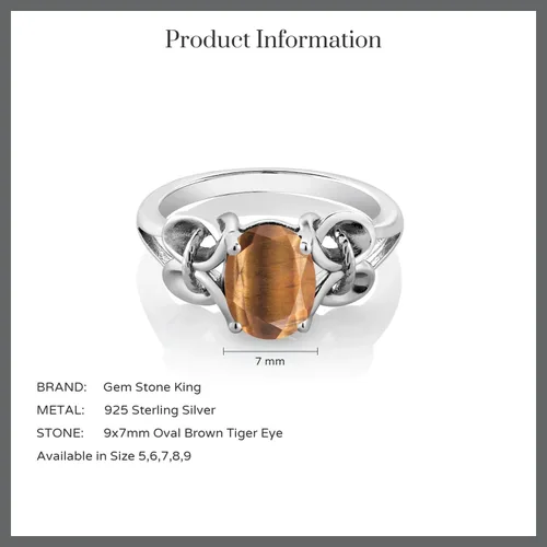 Miniatura 28 de Gem Stone King Anillo de compromiso ovalado con piedra natal para mujer, plata de ley 925, ovalado de 0.354 x 0.276 in, anillo de compromiso