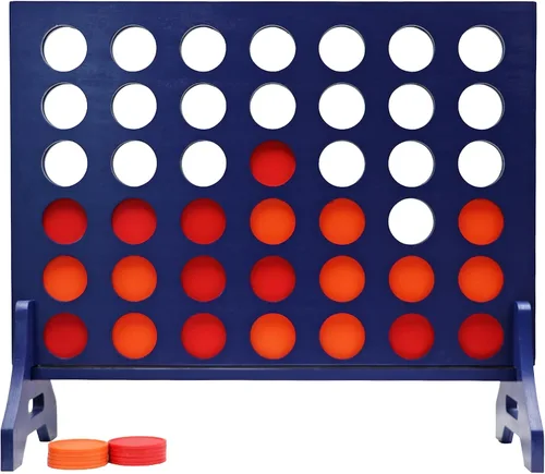 Miniatura 63 de Tailgating Pros Cuatro en una fila gigante azul marino premium con funda de transporte – Juego de patio al aire libre de gran tamaño – ¡Muchos