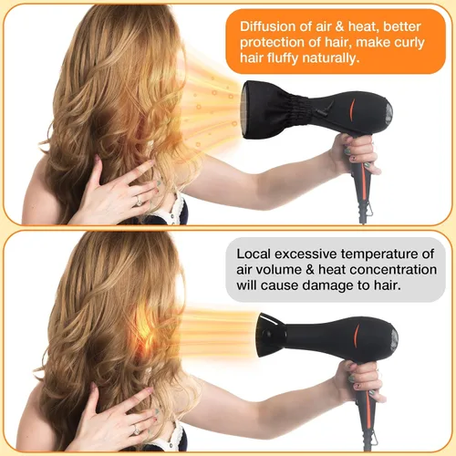 Miniatura 2 de Noverlife Difusor de secador de pelo, tapa difusora universal para secadora de pelo, accesorio de doble capa de nailon para secador de pelo, funda
