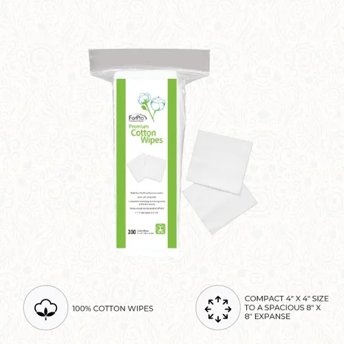 Miniatura 4 de ForPro Professional Collection Toallitas de algodón de alta calidad, 100% algodón, extrasuaves, para cosméticos, uñas y cuidado personal, 4 x 4