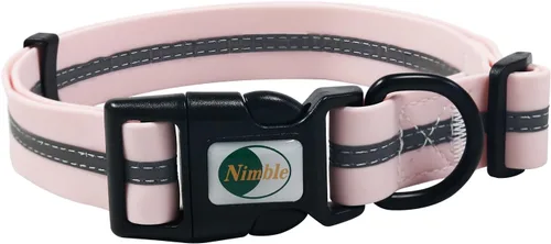 Miniatura 18 de NIMBLE Collar de perro impermeable para mascotas, ajustable, reflectante, duradero, flexible, de nailon con revestimiento de poliéster, collares