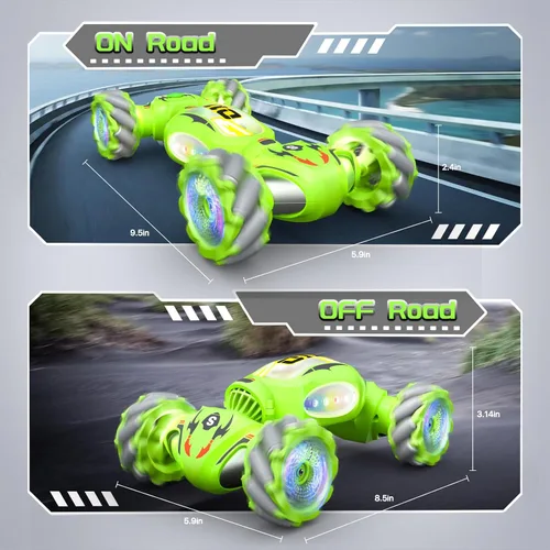 Miniatura 2 de Resosese Autos de Acrobacias RC Auto de Control Remoto Conducción de Doble Cara Giros de 360 Grados Juguete Giratorio Todo Terreno Auto Todoterreno