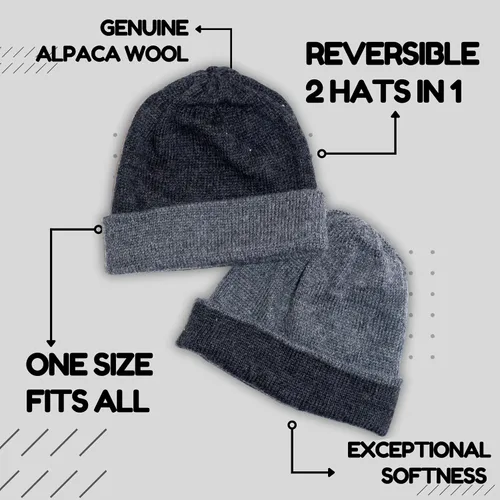 Miniatura 6 de Gamboa Sombrero de alpaca para hombres y mujeres, gorros de invierno de lana cálida peruana