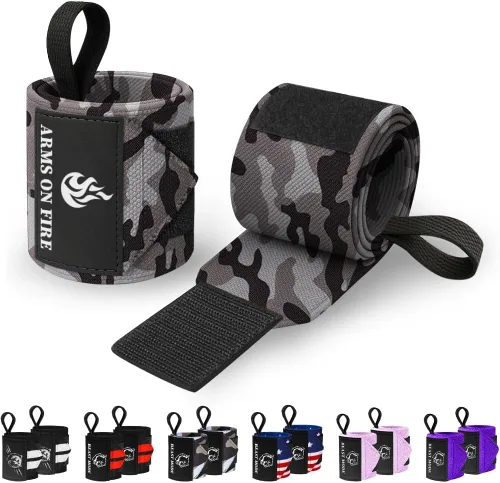 Miniatura 32 de TECEUM Weightlifting 18" & 12" Wrist Wraps with Thumb Loop – Heavy Duty Wrist Workout Braces for Men and Women – Ideal for Powerlifting, Strength
