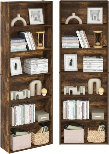 Miniatura 23 de Furinno Basic - Estantería de almacenamiento para librerías de 3 niveles, nogal oscuro