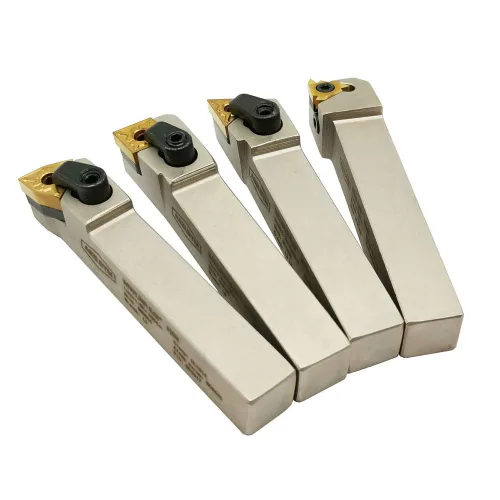 Miniatura 7 de Torno CNC de 5/8 pulgadas portaherramientas de torneado indexable con niquelado, juego de brocas de torno de metal resistente CNC con insertos
