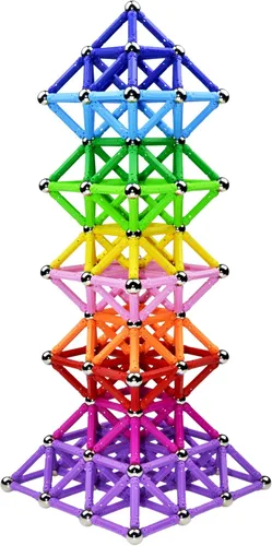 Juego de 150 palos de construcción magnéticos, juguetes educativos magnéticos de 2.3 pulgadas de longitud para niños y adultos, juguete de
