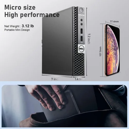 Miniatura 6 de Dell Mini PC OptiPlex 7040 Micro escritorio, i7 6700T Quad Core hasta 3.60GHz, 16GB DDR4 256GB M.2 NVMe SSD, AX210 WiFi 6E incorporado + Bluetooth