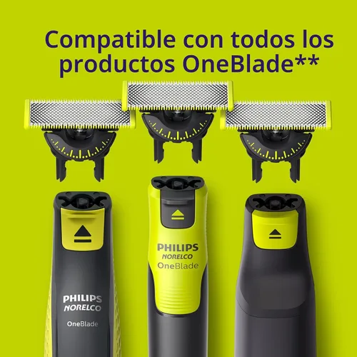 Miniatura 9 de Philips Norelco OneBlade 360 Hojas de Reemplazo, para Afeitadora y Cortadora Eléctrica OneBlade, Acero Inoxidable Duradera, Recorta, Bordea