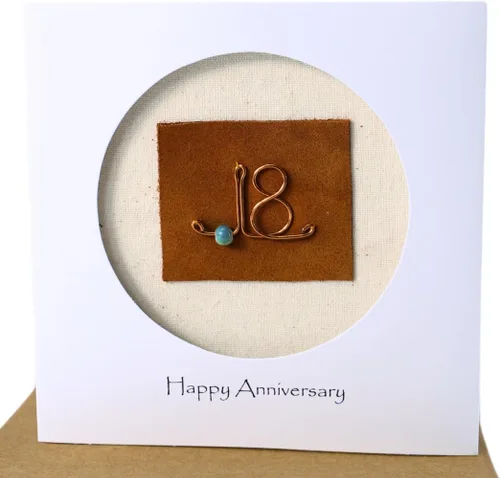 Miniatura 15 de Camellia Bees Tarjeta de 10º Aniversario, Tarjeta Temática de Boda en Lata de Aluminio para Esposo, Esposa, Pareja (10º)