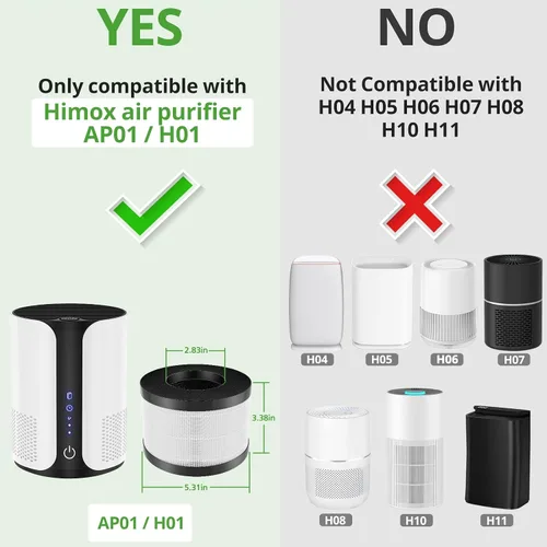 Miniatura 2 de Filtro AP01 solo compatible con el purificador de aire Himox AP01(H01), filtración de 3 etapas de alta eficiencia para filtro de repuesto Himox