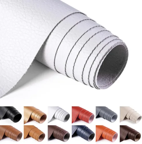 Miniatura 26 de ANMINY Tela de cuero sintético de vinilo de 54" de ancho para tapicería por yarda de 0.7MM de espesor, cuero PU suave para exteriores