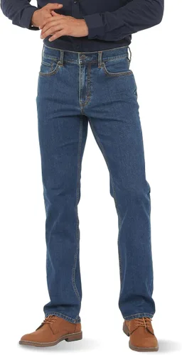 Jeans de ajuste regular para hombre, ajuste elástico, pierna recta, pantalones de mezclilla de moda, estilo vintage, corte de bota, jeans para hombre