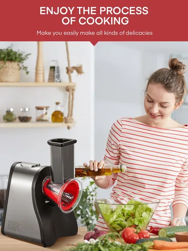 Miniatura 7 de Rallador eléctrico de queso, triturador de queso para uso en la cocina del hogar, con control de un solo toque, trituradora eléctrica ideal