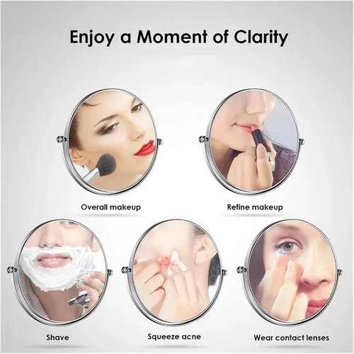 Miniatura 4 de Makeup Mirror LED Makeup Mirror Double-Sided Wall Mounted Bathroom Mirror Vanity Makeup and Shaving Mirror 8 inch 3X Magnification