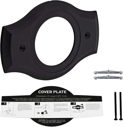 Miniatura 8 de Renovation - Placa de ducha para actualizaciones de ducha de 2 o 3 manijas a 1 mango, negro mate